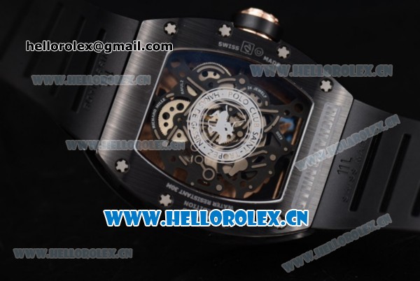 Richard Mille RM52-02 Horse Limited Miyota 9015 Automatic PVD Case with Skeleton Dial and Dot Markers Black Rubber Strap - Click Image to Close